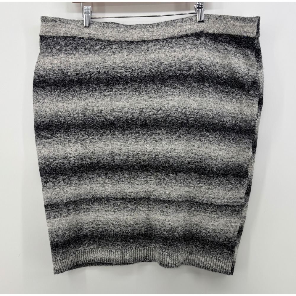 Lane Bryant Skirt Women 22/24 Gray Ombre Knit Wool Blend  Plus Size NWT